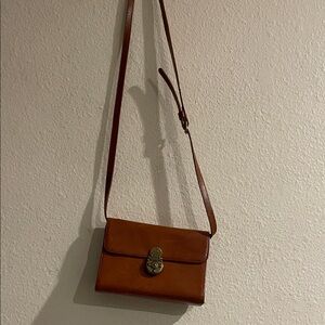 Enzo Angiolini Brown Leather Crossbody Bag